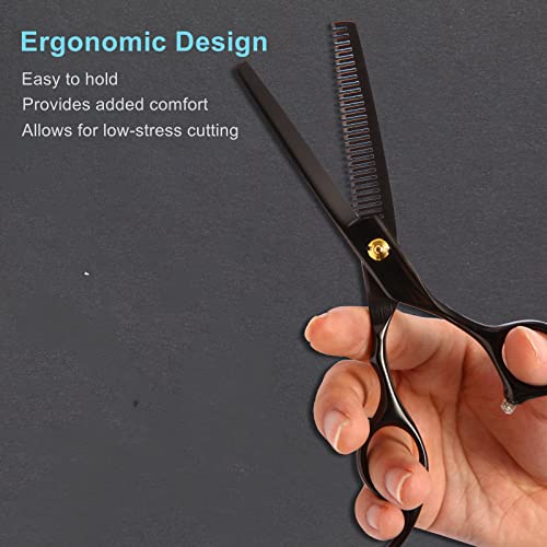 Hair Cutting Scissors Kit,11 Pcs Professional Haircut Scissors Kit with Cutting Scissors,Thinning Scissors,Neck Duster Brush,Comb,Barber Cape,Hair Clips,Hairdressing Shears Set for Barber and Home