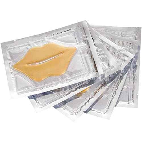10 Pairs Collagen Crystal Eye Mask and 10 Pcs Collagen Crystal Lip Mask, Anti Aging Eye and Lip Mask, Collagen Crystal Mask Set (Gold)