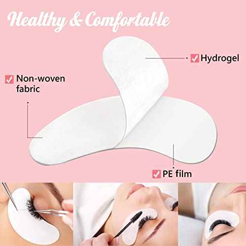 50 Pairs GreenLife 100% Naturel Eyelash Extension Under Eye Gel Pads patches kit Collagen with Aloe Vera Hydrogel Eye Patches set for Eyelash Extension Supplies Tools (50 150 300 Pairs)