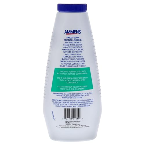 AMMENS Powder Shower Fresh Talc Free, 11 Ounce (Pack of 4)