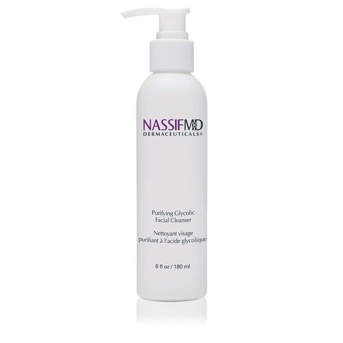 NassifMD Glycolic Acid Face Wash - Hydrating Anti-Aging Cleanser for Even Skin Tone | 6 oz