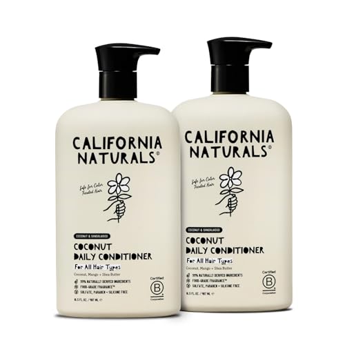 California Naturals Conditioner w/Coconut Milk, Vitamin E for Dry Hair & Scalp Care in Women & Men, Natural, Vegan, Paraben & Sulfate Free, Color Safe Conditioner, All Hair Types, 16.5 fl oz