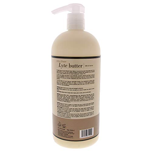 Cuccio Naturale Lyte Ultra-Sheer Body Butter - Replenishing Scented Moisturizer Cream - Deep Hydration To Repair Dry Skin - All Natural, Cruelty-Free Formula - Milk And Honey - 32 Oz