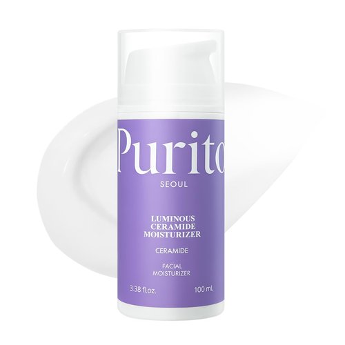PURITO Luminous Ceramide Moisturizer - Five-Ceramide Hydration Cream for Dry & Sensitive Skin | Vegan & Cruelty-Free, 100mL