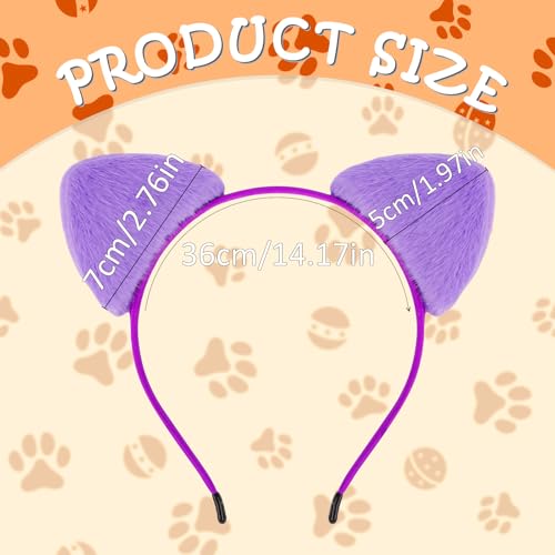 Vovii Cat Ears Headband for Women and Girls, Furry Cat Ear Headbands for Adult Halloween Cosplay Costume (3Pcs)