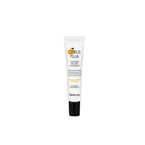 Farmstay Citrus Yuja Vitalizing Rolling Eye Serum – Vitamin C Care with Niacinamide & Hyaluronic Acid for Wrinkle, Puffiness, Deep Hydrating & Cooling, Korean Skin Care, for Women & Men 0.8 fl oz