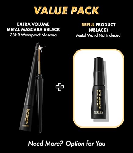 [K-Beauty] Neogen Dermalogy Extra Volume Curl Metal Mascara 0.20 oz | Lash Telescopic Lift Mascara Black Volume and Length Refillable (Volume, Black)