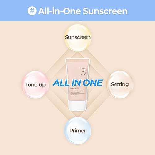 numbuzin No.3 Porcelain Base-skip Tone Up Beige | SPF50+ PA++++ | Lightweight, Hydrating | Zinc Oxide, Niacinamide | Sheer, Natural Finish, Evens Skin Tone | Korean Skincare 1.69 fl. oz.