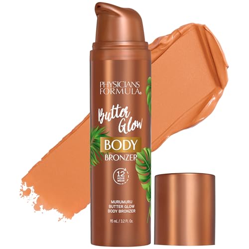 Physicians Formula Butter Glow Body Bronzer, Waterproof & Transfer-Proof, Sunless Bronze Perfection, Ultra-Creamy & Skin-Perfecting Formula for a Radiant Glow, Cruelty Free - Light/Medium