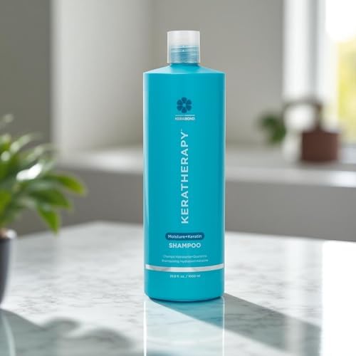 KERATHERAPY Keratin Infused Moisture Shampoo - Anti-Frizz Formula for Oily Scalp & Dry Ends | 33.8 fl. oz.