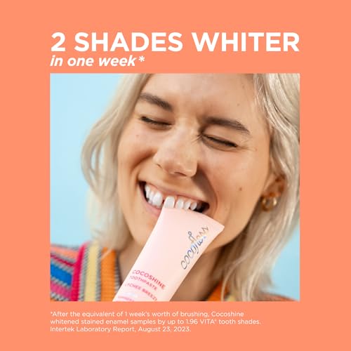 Cocofloss Cocoshine Whitening Toothpaste, Remineralize & Repair Sensitive Teeth, Fluoride-Free with n-HA, Kid-Friendly, Delicious Mint, 3.4 oz