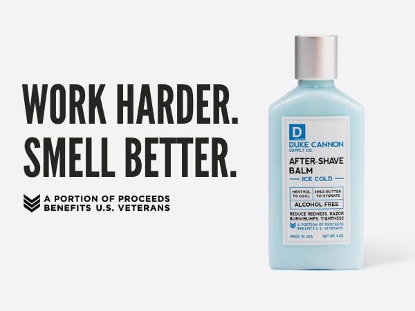 Duke Cannon Supply Co. Ice Cold Cooling Effect After-Shave Balm - Closes Pores and Soothes Skins to Prevent Irritation - Sandalwood, 6 oz.