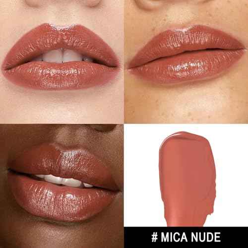 MAKI YIKA Moisture Nude Lipstick for Women Hydrate Lip Balm for Dry Cracked Lips Weightless Glossy Lip Color Juicy Finish,MA055 Mica Nude