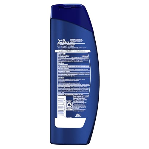Head & Shoulders Anti-Dandruff Shampoo with 1% Selenium Sulfide, Clinical Strength Dry Scalp Rescue Shampoo Twin Pack, Seborrheic Dermatitis Relief, Dry Scalp 13.5 fl oz Each