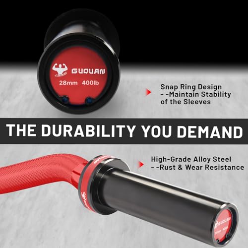 Olympic EZ Curl Barbell Bar, 400LBS Weight Capacity Olympic Curl Bar, 4ft Barbell Weight Bar with Knurled Grip for 2 Inch Weight Plates, Hip Thrusts,Squat,Biceps-Home Gym Weight Bar