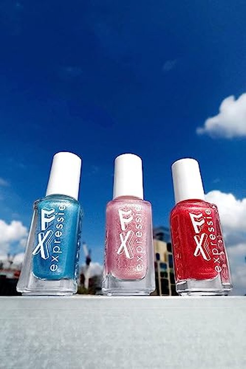 essie Expressie Nail Polish, Quick-Dry Light Pastel Peach Nail Polish, Vegan, All Things OOO, 0.33 fl oz