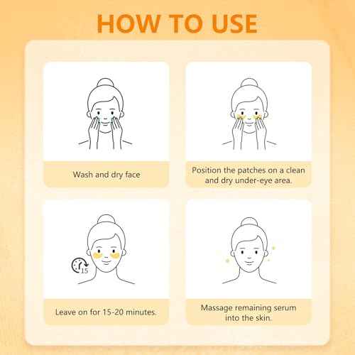 Under Eye Patches with Vitamin C & Caffeine 30 Pairs for Dark Circles, Fine Lines and Puffiness, with Niacinamide Hydra-Gel Collagen, Skin Care for Men & Women