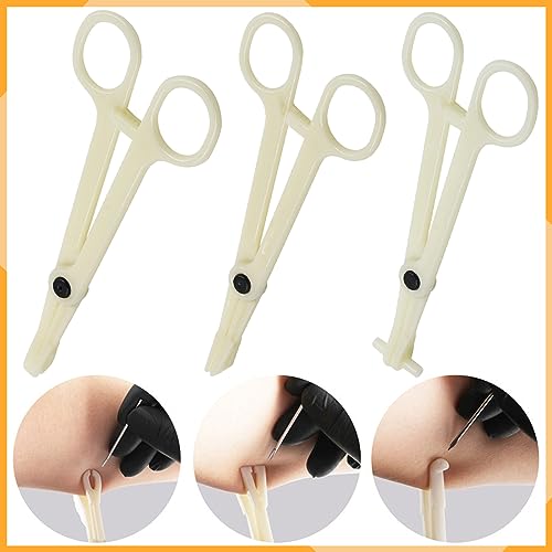 Disposable Piercing Needles and Clamps Kit - TONBAO 75Pcs Ear Nose Piercing Forceps Kit 25Pcs Rounded Piercing Forceps with 50pcs Mixed Hollow Piercing Needles 12G 14G 16G 18G 20G for Piercing Tools
