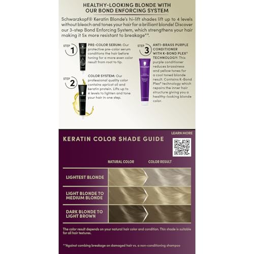 Schwarzkopf Keratin Permanent Hair Dye Cream, 6.83 Light Brown, Professional Quality Color for Up to 100% Gray Coverage, Bond Enforcing System
