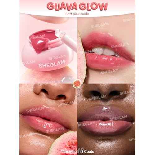 SHEGLAM Hydra Jelly Pocket Lip Jam Hydrating Nourishing Lip Gloss Moisturizing Lip Makeup-Guava Glow