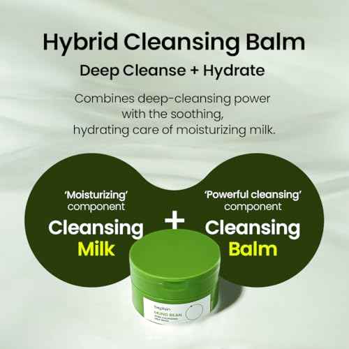 beplain Mung Bean Pore Cleansing Milk Balm (3.38 fl.oz/100ml) | Fragrance-Free | Korean Makeup Remover for Sensitive Skin | Non-Greasy Sorbet Texture with Ceramides | All-in-One Facial Cleanser