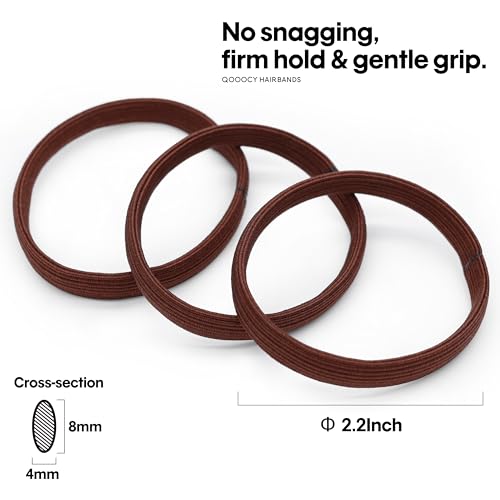 Qooocy 8MM No-Slip Women Hair Ties for Thick & Curly Hair, 12 Pcs, Blonde