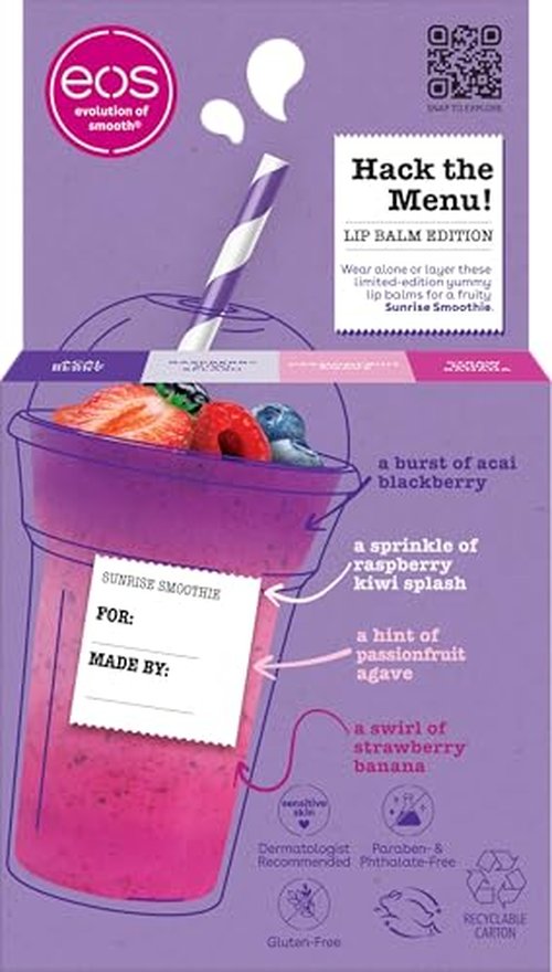 eos Flavor Lab Secret Menu Gift Set - Brown Sugar Boba Lip Scrub Exfoliator & 24H Moisture Super Balm, Limited-Edition Lip Treatment, Nourishing, 2-Pack