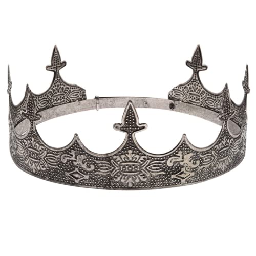 YOVECATHOU Crown Hair Jewelry Royal King Diadem Men Metal Big Tiaras For Wedding Prom Bridal Party Halloween Costume Christmas Gifts