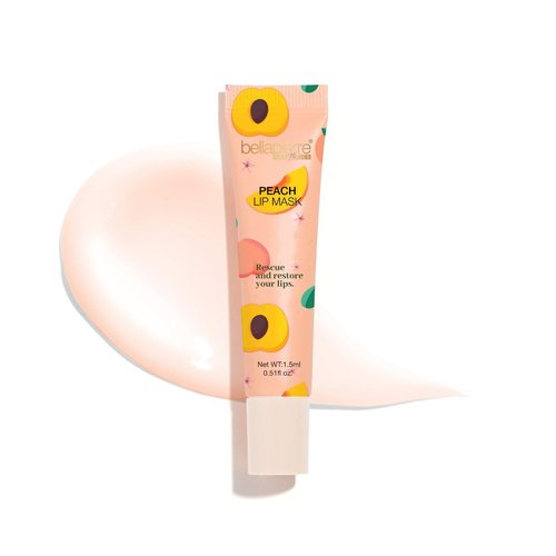 Bellapierre Cosmetics Peach Lip Mask - Hydrating Lip Plumping Mask with Hyaluronic Acid | Daily Moisturizer