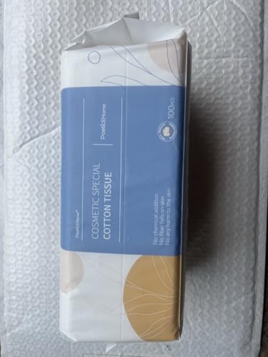 PoeticEHome Soft Dry Wipe 6 Pack, 100% Cotton Face Tissues, Lint Free Facial Cleansing Towels Disposable, Extra Thick Dry and Wet Use for Sensitive Skin, Makeup Removing, Surface Cleaning (600 Count)