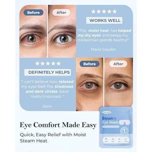 Self Heating Steam Eye Masks ? Moist Heated Masks for Dry Eyes, Digital Eye Strain & Stress Relief, Warm Compress for Relax, Travel, Office, Sleep & Spa, Unscented (16 Packs)