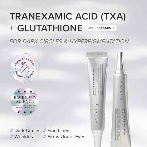 Mary&May Tranexamic Acid (TXA)+Glutathione Eye Cream | Dark Circles & Hyperpigmentation | With Niacinamide & Vitamin C | Firms Under Eye Area | Wrinkle & Fine Line Care | Korean Skincare, 1.01 oz.