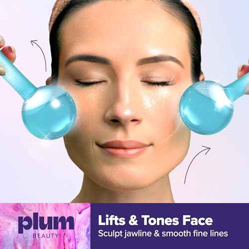 Plum Beauty Facial Ice Globes - Cooling Massage Tools for Refreshing Skincare Routine, Enhances Self Care, Reduces Puffiness - Set of 2