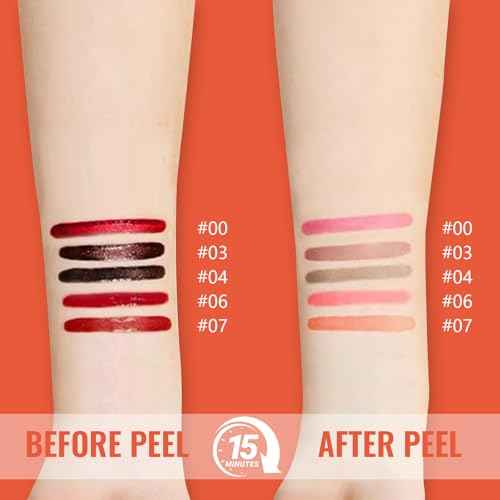 2pcs Lip Stain Peel Off - Lip Liner Stain Long Lasting Waterproof,2-in-1 Lip Liner with Tweezer Nude Matte,Non-Stick Cup,Highly Pigmented£¬Natural Finish,Stay On All Day,Perfect for Gift (Nude+Mauve)