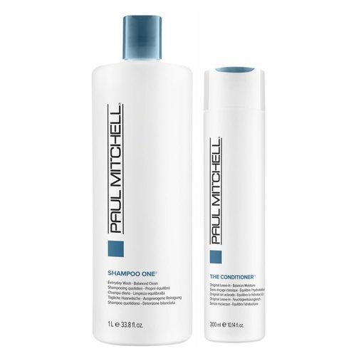 Paul Mitchell Shampoo One - Moisture-Balancing Cleanser & Classic Leave-In Conditioner Set | 33.8 fl. oz & 10.14 fl. oz