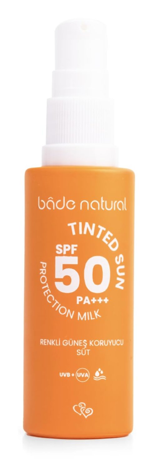 Bade Natural Tinted Mineral Sunscreen SPF 50 - Lightweight Zinc Oxide Facial Milk for UVA/UVB Protection - 1 Fl Oz