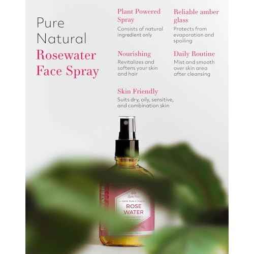 Rose Water Spray for Face by Leven Rose - Pure Natural Moroccan Rosewater Hydrosol Face Spray - Organic Rose Water for Hair 4 oz