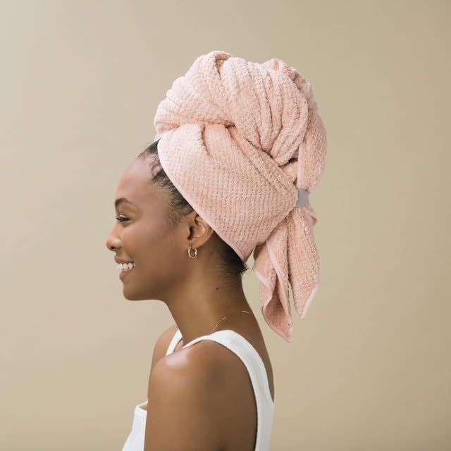 VOLO Hero Hair Towel - Ultra Soft Nanoweave™ Microfiber, Quick Drying & Anti-Frizz, Large Wrap in Cloud Pink