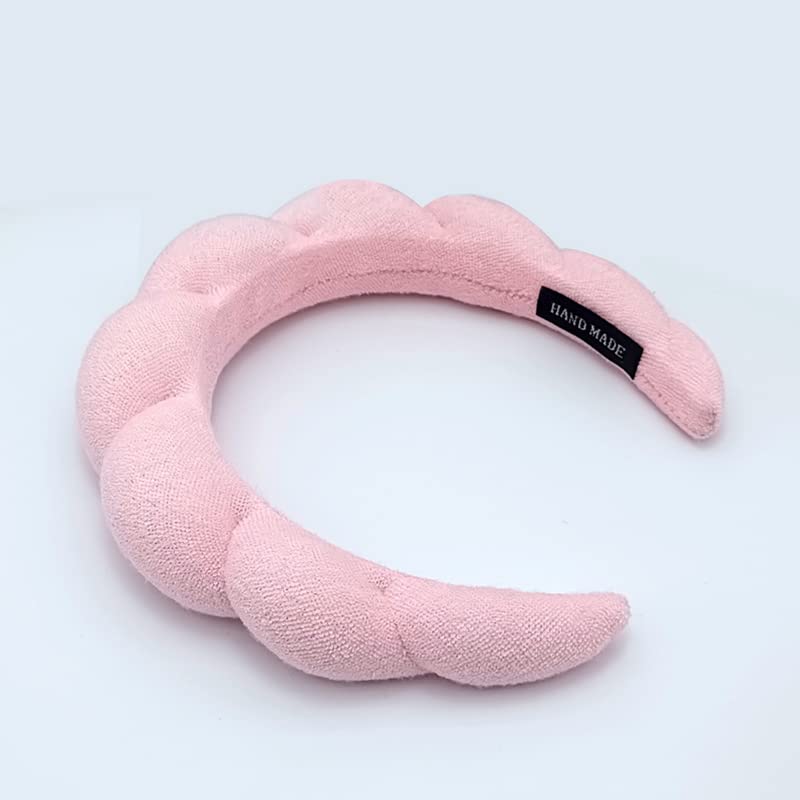 COUCHINLARY Spa Headband for Women, Sponge Spa Headband for Washing Face, Makeup Headband Skincare Headband Spa Hairband, Head Band for Skincare, Makeup Headband(pink+black)