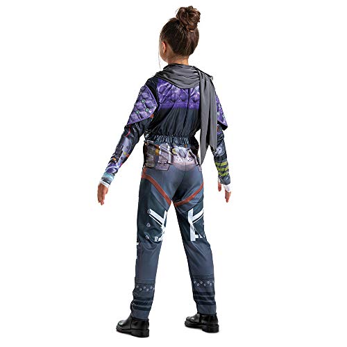 Apex Legends Wraith Costume for Kids, Official Deluxe Apex Costume Jumpsuit with Scarf, Child Size Medium (7-8)