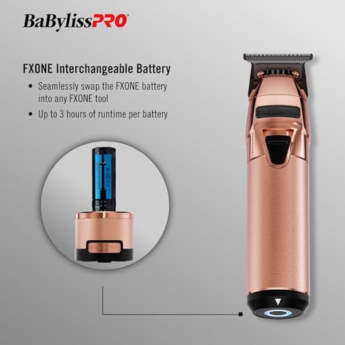 BaBylissPRO FXONE ROSEFX All Metal Trimmer with Interchangeable Battery
