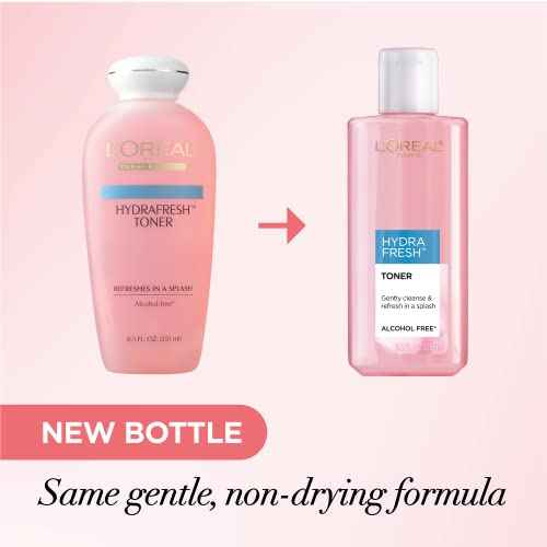 L'Oreal Paris Skincare HydraFresh Toner Face Toner with Pro-Vitamin B5 for a Smoother, Brighter Complexion, 2 Count