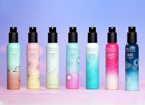 Pacifica Hair Perfume & Body Fragrance Spray Mist - Dream Moon with Bergamot, Pear, Pink Rose, Coconut, Vanilla, Sandalwood & Patchouli – Alcohol-Free, Vegan & Cruelty-Free, 5 oz (1 Count)