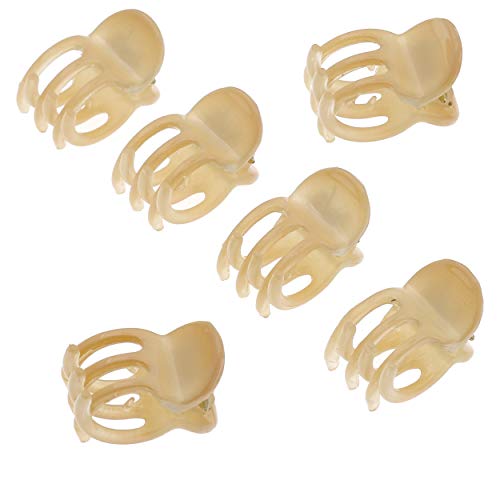 Camila Paris CP3084 French Hair Clip for Women, Set of 6 Extra Small Beige Girls Hair Claw Clip Jaw Fashion Durable Styling Hair Accessories for Women, Ladies Strong Hold Grip Clamp, Made in France