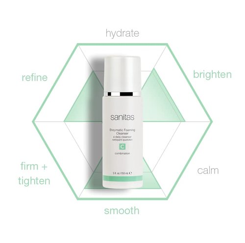 Sanitas Skincare Enzymatic Foaming Cleanser - Pore Refining with Fruit Enzymes | 5 Ounces
