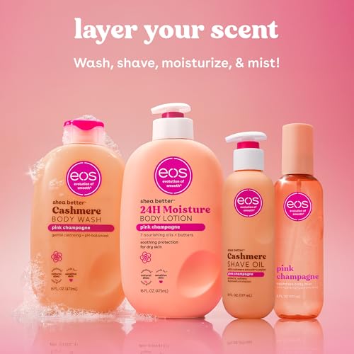 eos Cashmere Shave Oil – Coconut Waters, Moisturizing Shave Oil with Shea Butter & Glycerin, Helps Prevents Irritation & Razor Burn, Vegan, 6 fl oz