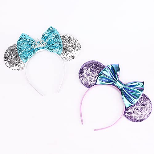 DRESHOW Mouse Ears Bow Headbands Glitter Party Decoration Cosplay Costume for Girls & Women