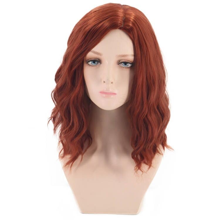 MAGQOO Dark Orange Wig Ginger Wig Short Curly Wavy Bob Wigs Women Girls Ginger Hair Wigs Synthetic Heat Resistant Halloween Cosplay Party Wig with Wig Cap