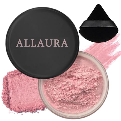 𝐀𝐥𝐥𝐚𝐮𝐫𝐚 𝐁𝐞𝐚𝐮𝐭𝐲 Blurring Powder, 𝐀𝐥𝐥𝐮𝐫𝐚 𝐁𝐞𝐚𝐮𝐭𝐲 Blurring Powder, Blurring Setting Powder, Beauty Pink Setting Pink Powder Loose Setting for All Skin Tones (Pink-1Pc)