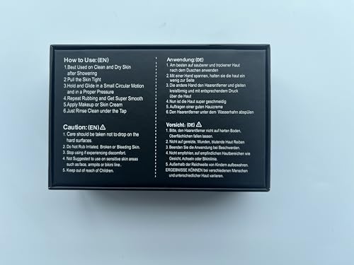 Germantique Crystal Hair Eraser,Natural Crystal Hair Remover,Reusable Painless Nano Glass Hair Removal Device Without Shaver,Gentle Crystal Epilator and Exfoliator for Soft Silky Skin(Black)